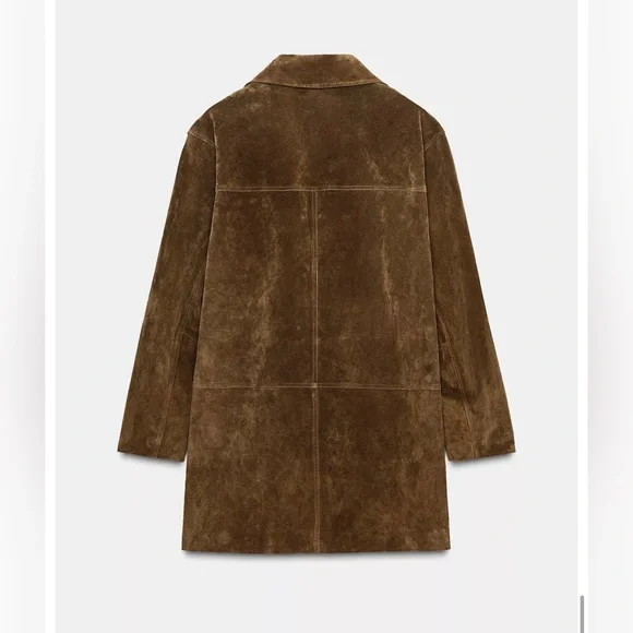 Long real leather Suede Jacket - Picture 5 of 5